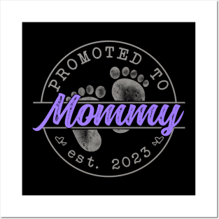 Promoted to Mom (sunset purple) - Mothers Day 2023 Posters and Art